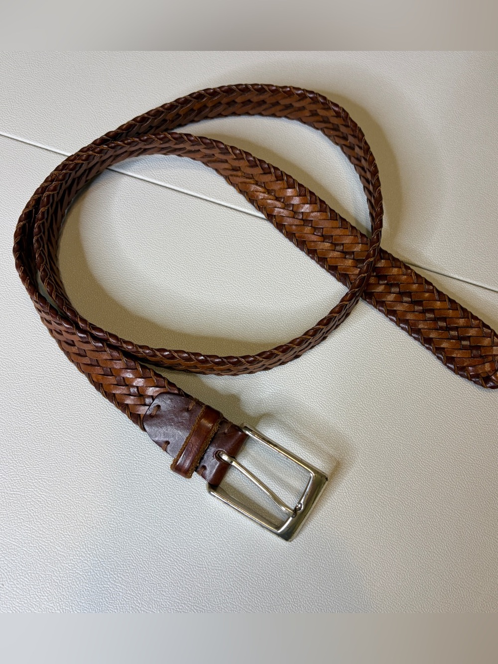 John W. Nordstrom Braided Leather Men's Belt - Brown